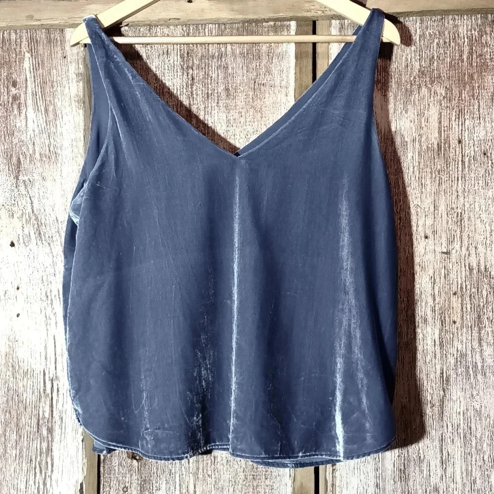 LOFT Blue Velvet Tank Top